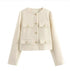 VINTAGE DAMEN LANGARMMJACKE MIT KNOPFLEISTE